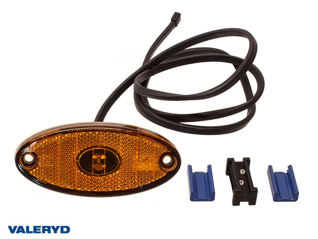 LED Sidemarkeringslykt Aspöck Flatpoint II 102x46x14mm gul med 1 m kabel - Per Hagen Bilrekvisita