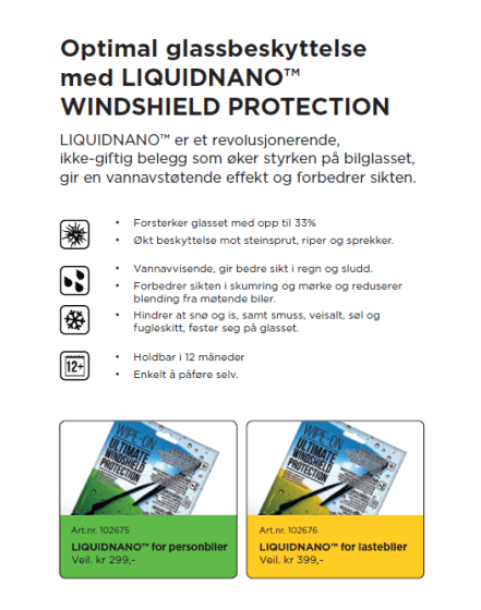 LIQUIDNANO GLASSFORSEGLING LASTEBIL/BUSS - Per Hagen Bilrekvisita