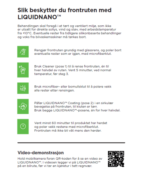 LIQUIDNANO GLASSFORSEGLING LASTEBIL/BUSS - Per Hagen Bilrekvisita