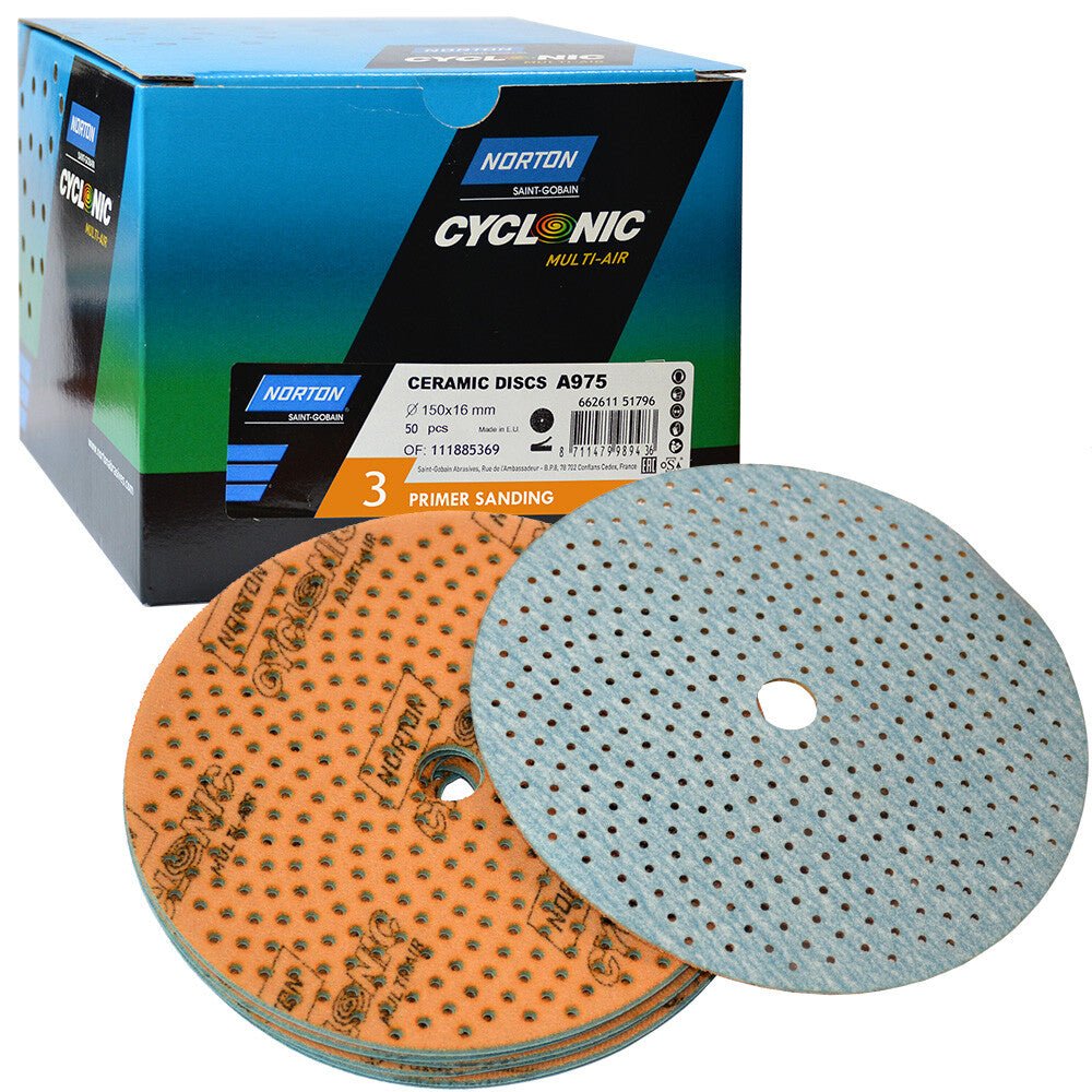 Norton Cyclonic slipeskiver Salmon 150mm P320 - Per Hagen Bilrekvisita