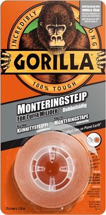 GORILLA HD MOUNTING TAPE 1.5 M - Per Hagen Bilrekvisita