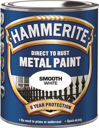 HAMMERITE GLATT FINISH HVIT 250 ML - Per Hagen Bilrekvisita