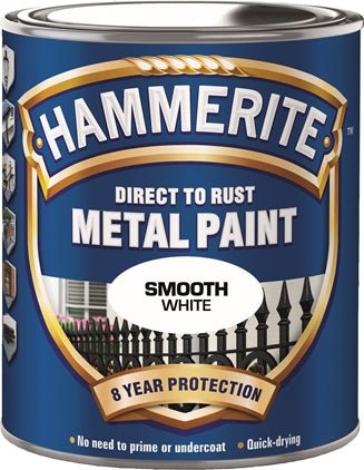 HAMMERITE GLATT FINISH HVIT 750 ML - Per Hagen Bilrekvisita