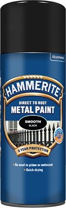 HAMMERITE GLATT FINISH SORT 400 ML - Per Hagen Bilrekvisita