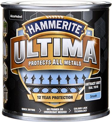 HAMMERITE ULTIMA SMOOTH ANTRASITT GRÅ 250ML - Per Hagen Bilrekvisita
