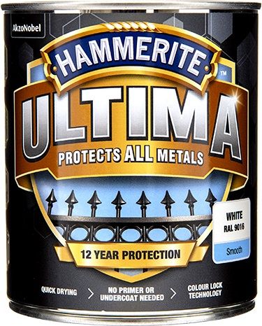 HAMMERITE ULTIMA SMOOTH HVIT 750ML - Per Hagen Bilrekvisita