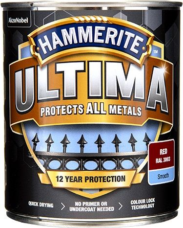 HAMMERITE ULTIMA SMOOTH RØD 750ML - Per Hagen Bilrekvisita