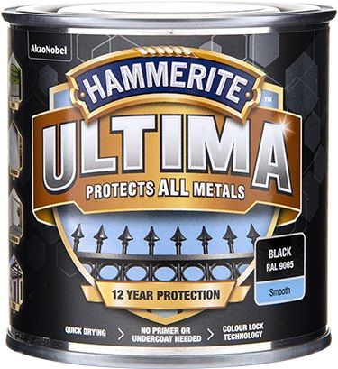 HAMMERITE ULTIMA SMOOTH SVART 250ML - Per Hagen Bilrekvisita