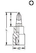 1/4" Pipebits POZI drive PZ2 - Per Hagen Bilrekvisita