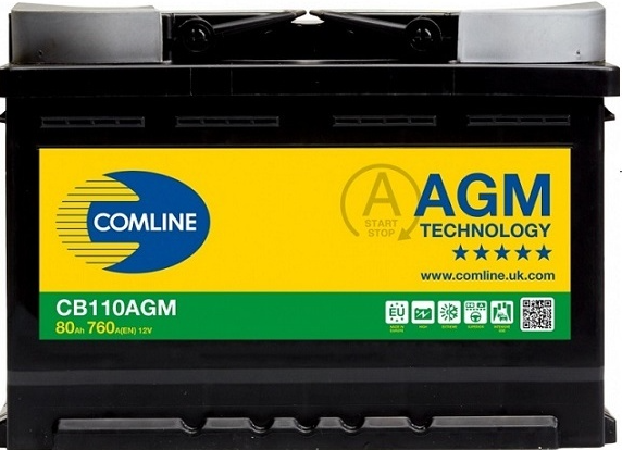 Comline AGM batteri 80AH