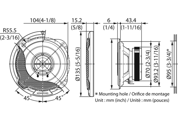 HØYTTALER 10CM 2-VEIS 220W