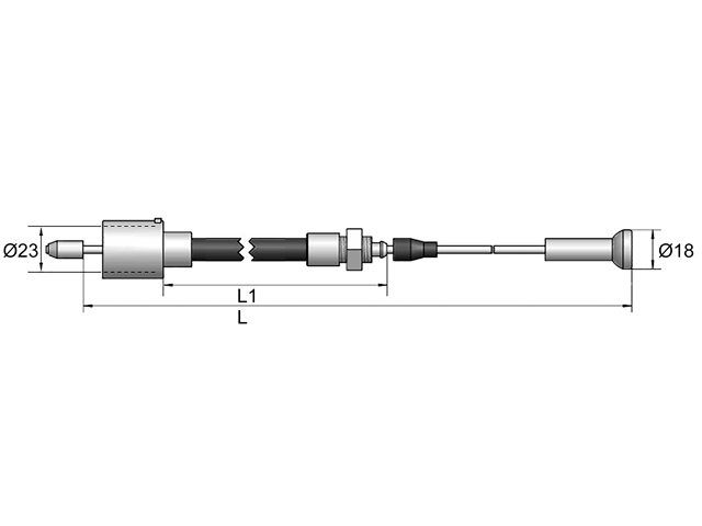 AL - KO BREMSEWIRE 1020/1230MM FAST FLENS - Per Hagen Bilrekvisita