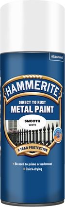 HAMMERITE GLATT FINISH HVIT 400 ML - Per Hagen Bilrekvisita