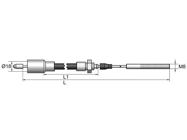 KNOTT BREMSEWIRE 730/940MM NIPPEL - Per Hagen Bilrekvisita