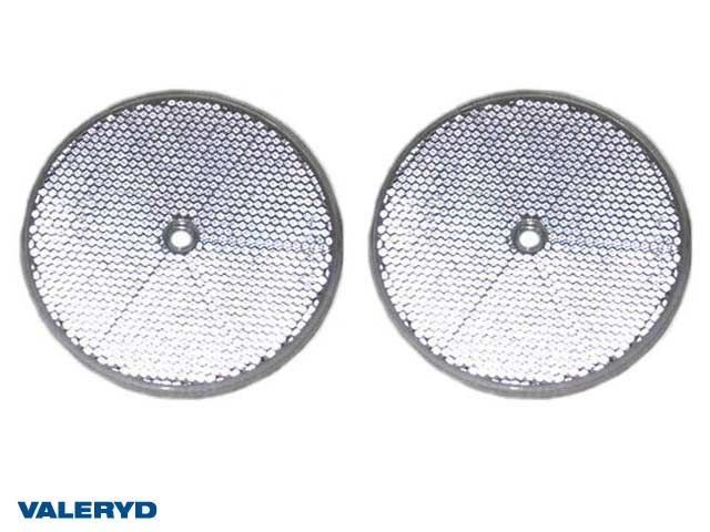 RUND REFLEKS 80 MM HVIT SELVHE - Per Hagen Bilrekvisita