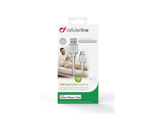 USB Data Cable Home XL Ladekabel for iPhone/lightning 3M - Per Hagen Bilrekvisita
