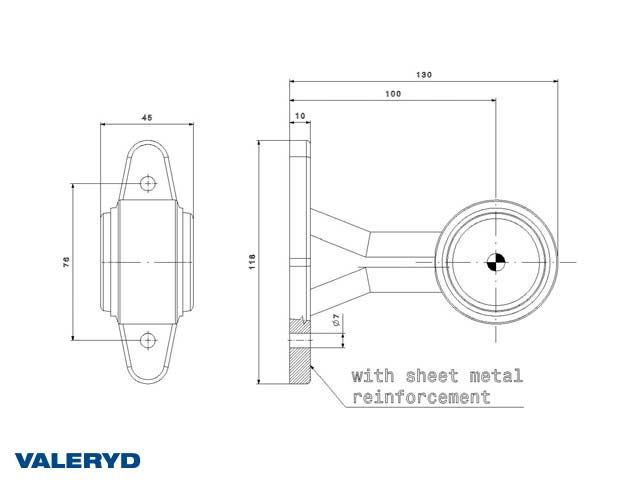 VALERYD LED BREDDEMARKERINGSLYKT 130X118X45MM - Per Hagen Bilrekvisita
