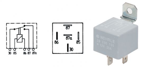 VEKSELRELE, 12V 30A 87A - Per Hagen Bilrekvisita